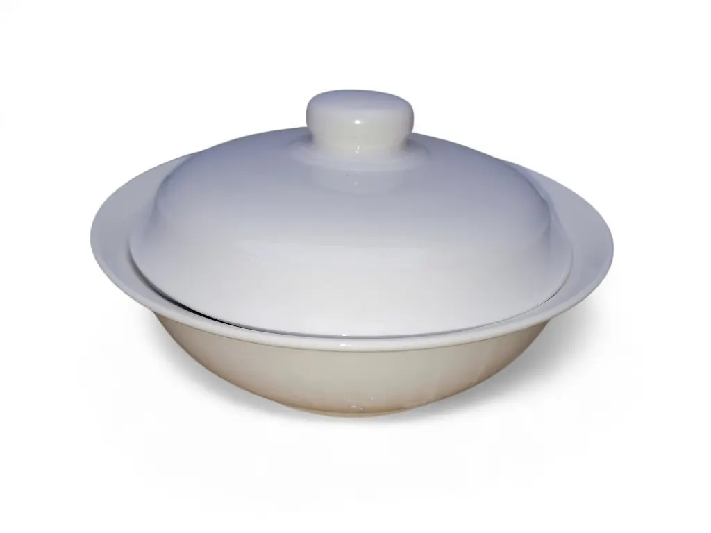 CACEROLA SOPERA 9" CON TAPA BLANCA 