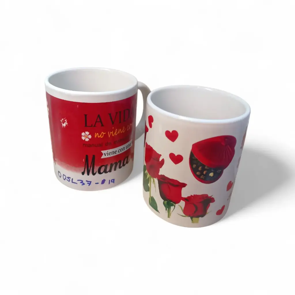 TAZA DE LOZA CLASICA CON DISEÑO DE DIA DE LA MADRE  (DOC. 35)