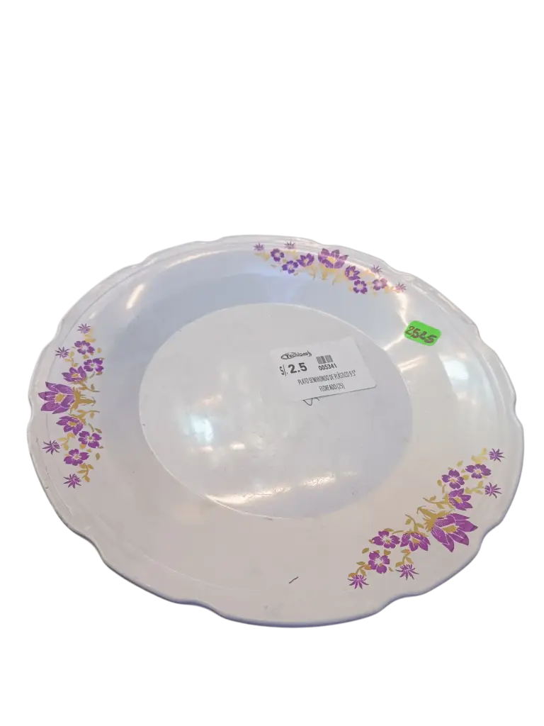 PLATO PLANO MODELO FLOREADO, BORDES CURVEADAS
