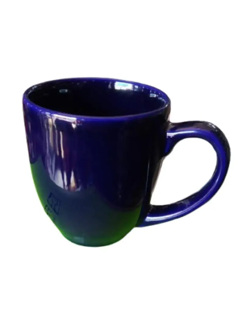 TAZA DE LOZA  GRANDE AZUL COBALTO VIDRIADO 