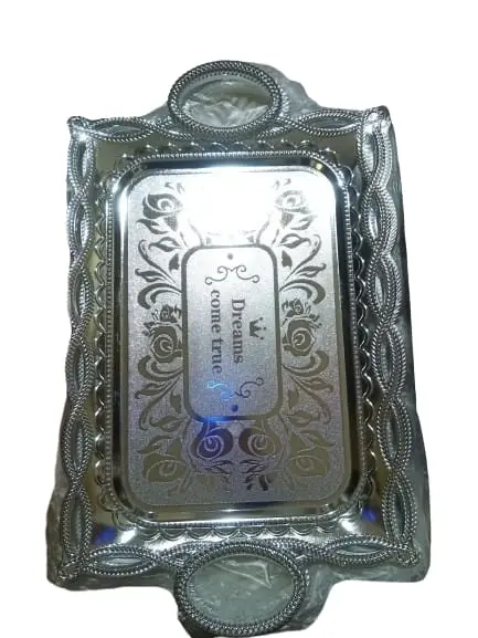 BANDEJA DE PLASTICO RIGIDO DECORADO 48CM X 28CM