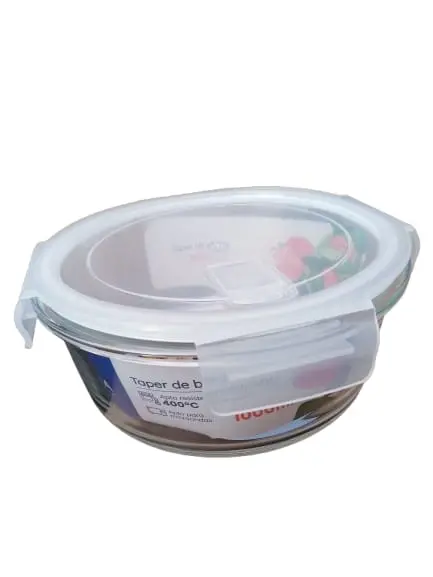 TAPER HERMETICO VIDRIO 1000ML CIRCULAR