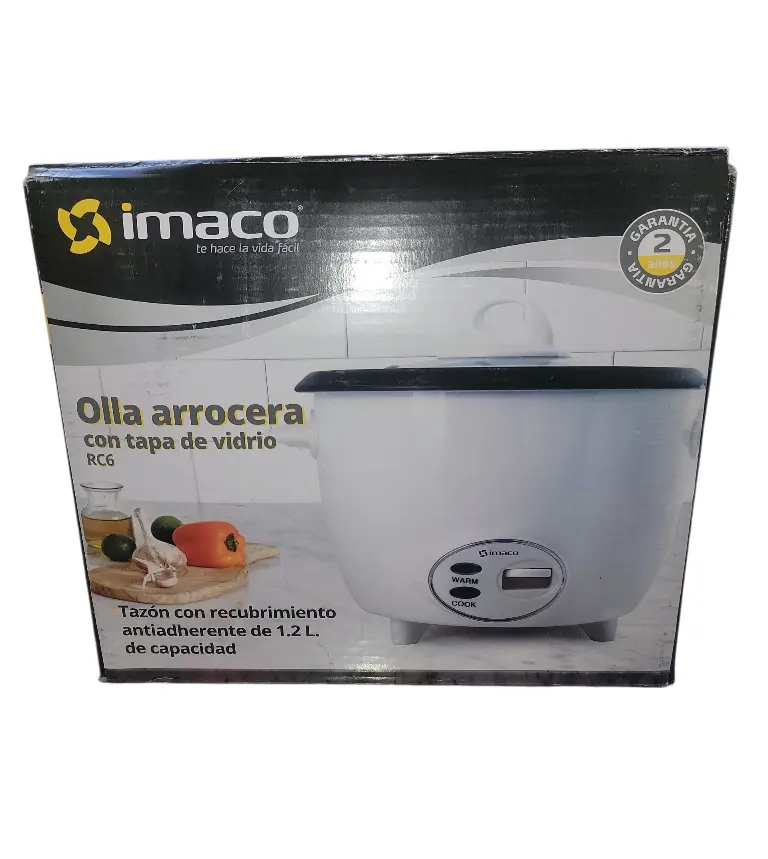 OLLA ARROCERA IMACO ELÉCTRICA 1.2L RC6 CON TAPA DE VIDRIO