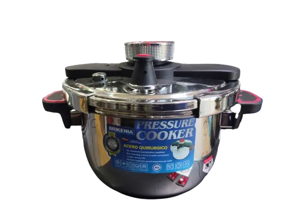 OLLA A PRESION 6L BRIKENIA ACERO QUIRURGICO SIN MANGO
