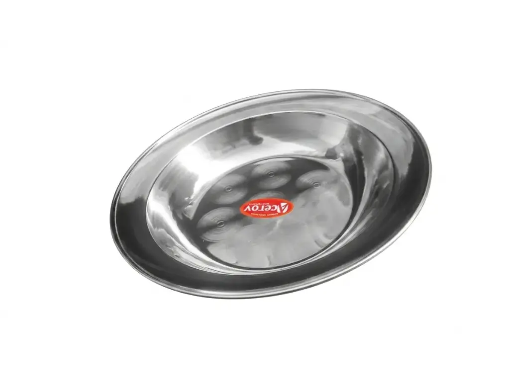 PLATO SEMIHONDO DE ACERO INOX. ACEROV DIAMETRO 21cm (130)