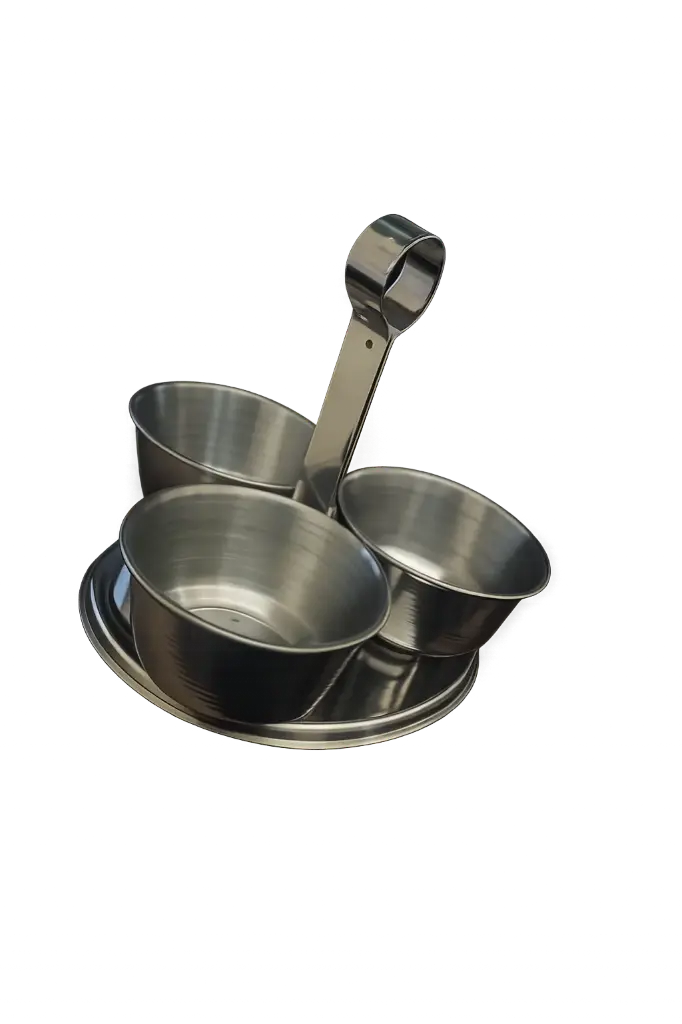 AJICERO DE ACERO INOX 3 COMPARTIMENTOS DIAMETRO 6cm (120)