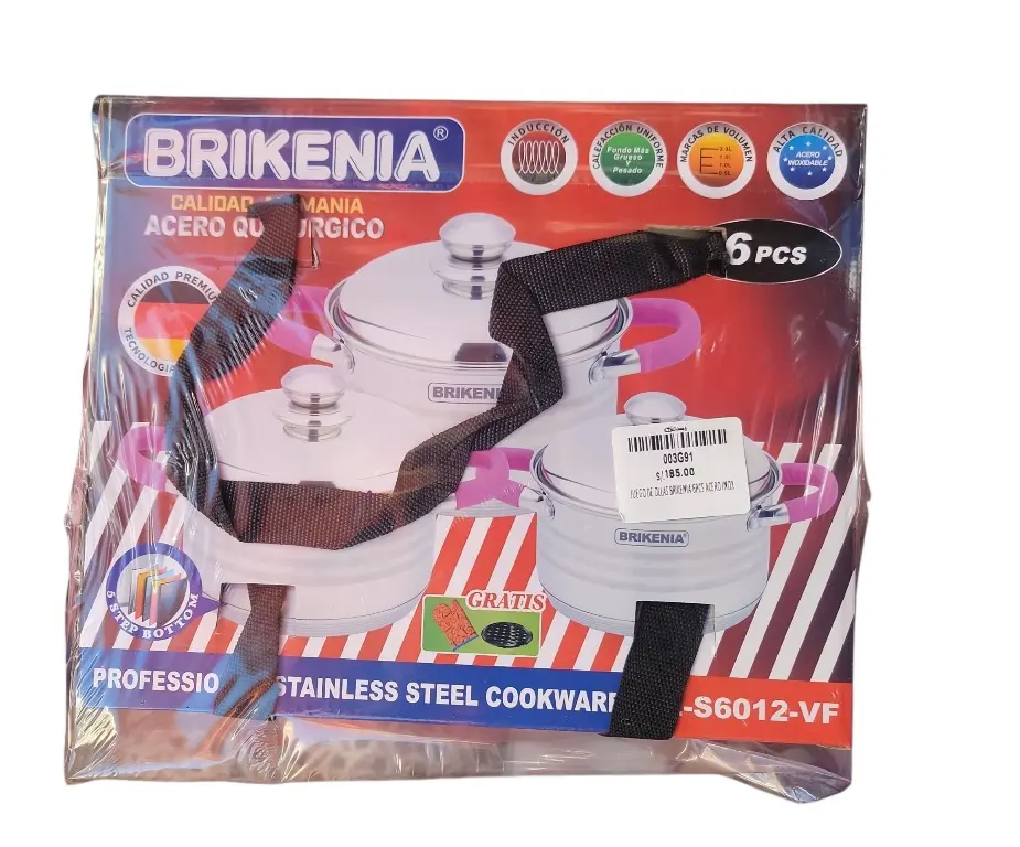 JUEGO DE OLLAS ROSMANIA G124BR 6 PCS 