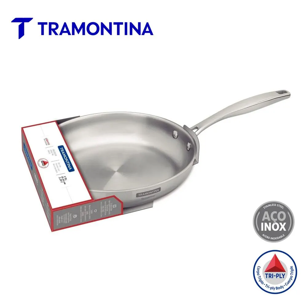 SARTEN TRAMONTINA GRANO ACERO INOX 26CM 2.2L
