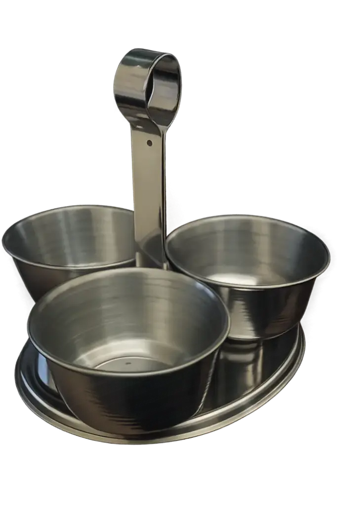 AJICERO DE ACERO INOX 3 COMPARTIMENTOS DIAMETRO 6cm (120)