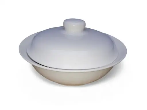 [005T167] CACEROLA SOPERA 9" CON TAPA BLANCA 
