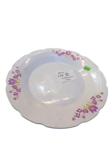 [005355] PLATO PLANO MODELO FLOREADO, BORDES CURVEADAS