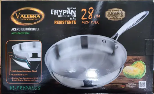 [0030223] SARTEN VALESKA ACERO QUIRURGICO 28cm FRYPAN VL-FRYPAN28