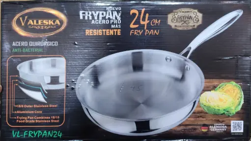 [0030224] SARTEN VALESKA ACERO QUIRURGICO 24cm FRYPAN VL-FRYPAN24