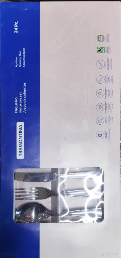 [0031045] JUEGO DE CUBIERTOS TRAMONTINA ROSADO 24pcs FAQUEIRO INOX