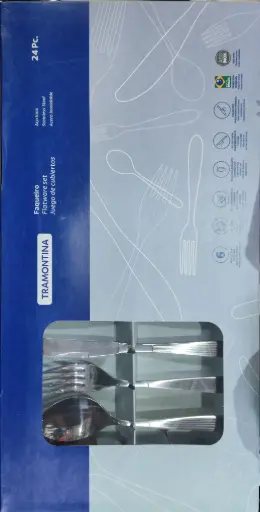 [0031046] JUEGO DE CUBIERTOS TRAMONTINA AZUL 24pcs FAQUEIRO INOX