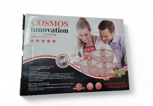 [003G495] JUEGO DE OLLAS 6 PIEZAS 20CM/22CM/24CM COSMOS CI-888