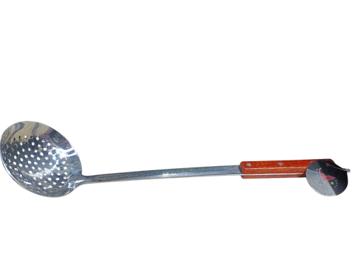 [0031412] ESPUMADERA INOX. CON MANGO MADERA DIAMETRO: 11.5cm MANGO: 25cm